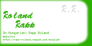 roland rapp business card